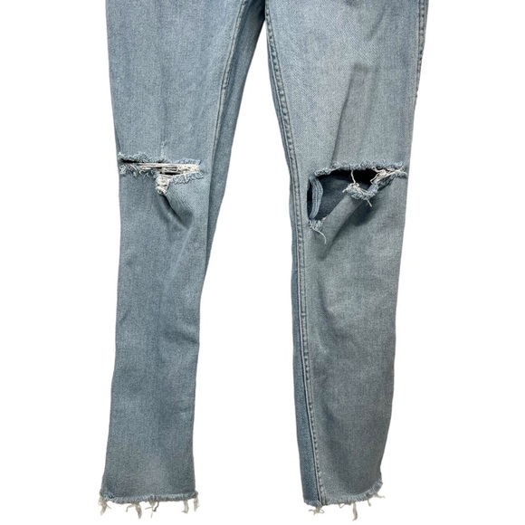ReDone Comfort Stretch High Rise Button Fly Distressed Stove Pipe Jeans Women 31 - Picture 6 of 15